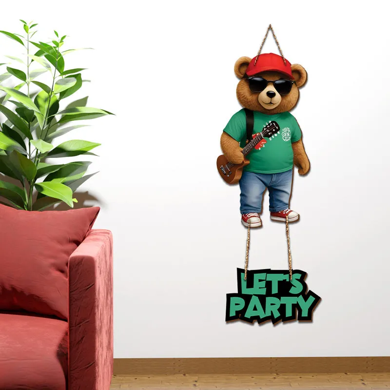 The Party Bear Wood MDF Wall Hanging media 5