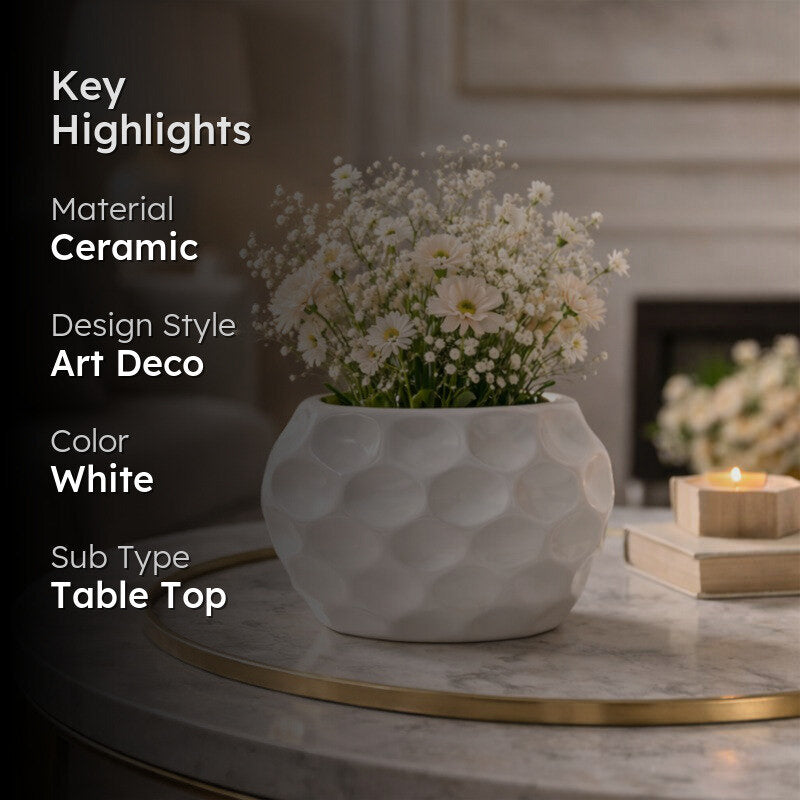 Pureva Ceramic Vase - White media 2