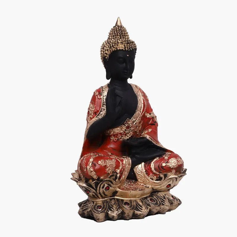 Solace Buddha Polyresin Idol (12 inches) - Red media 3