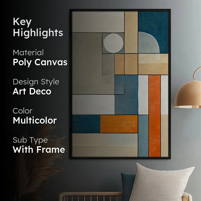 Fluid Geometry Wall Painting With Frame media 2