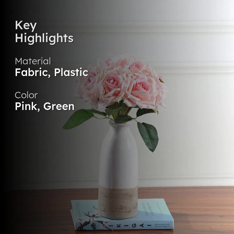 Aurielle Rose Fabric Artificial Flower - Light Pink media 2
