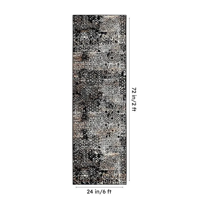 Alda Non-Anti Skid Nylon Runner Rug - Black & Brown media 7
