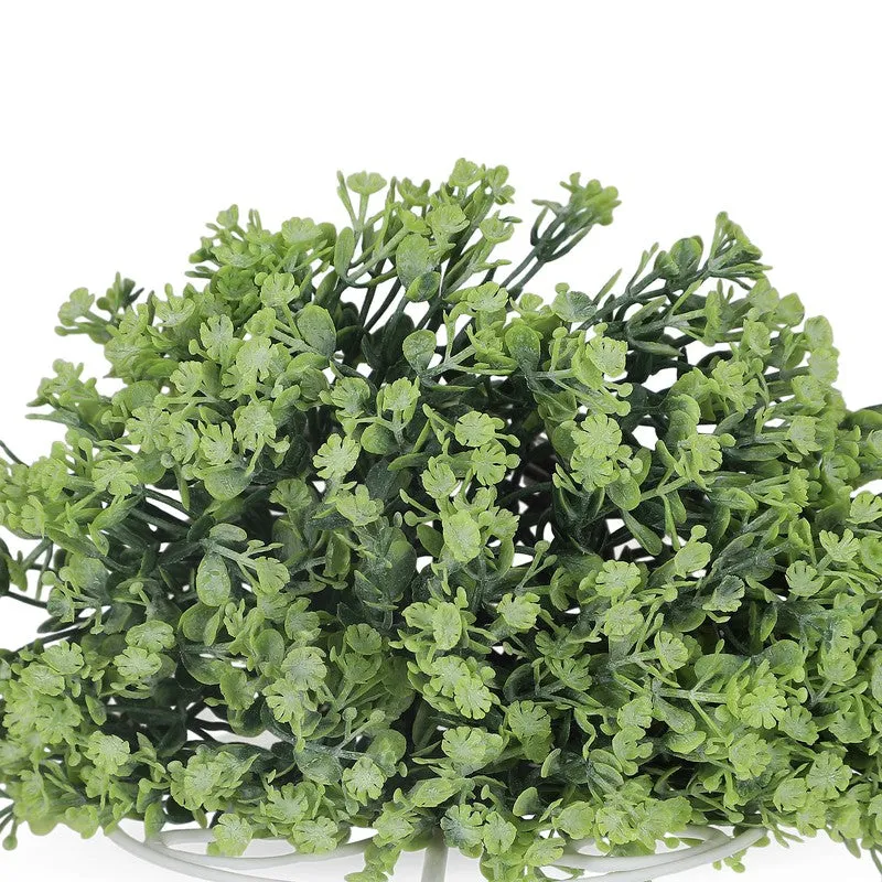 Artificial Flowers (Green) with Pot - Set Of Two media 3