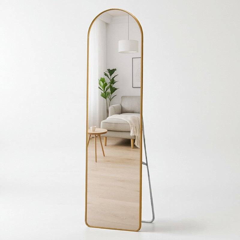 Illumia Floor Mirror With Aluminium Frame - Beige media 3