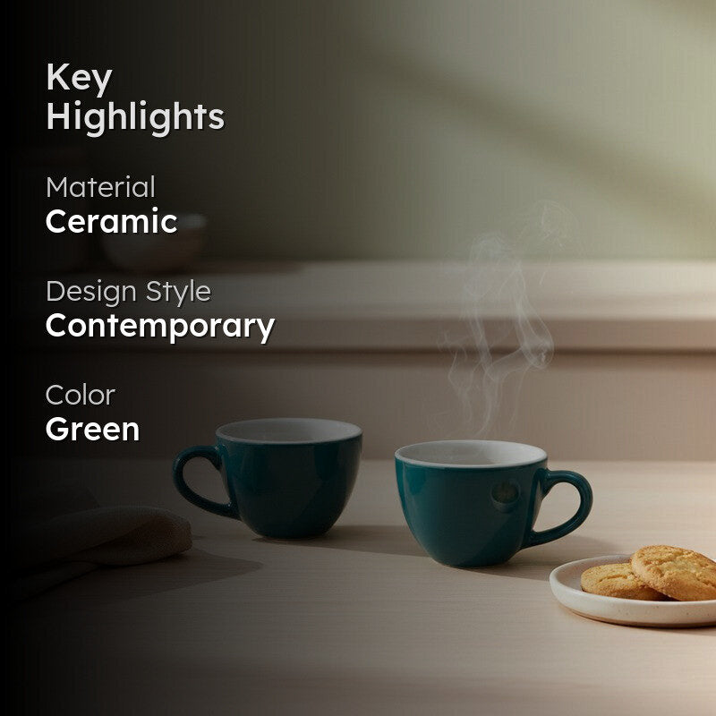 Aura Ceramic Tea Cup (80 mL Each) - Set Of Two media 2