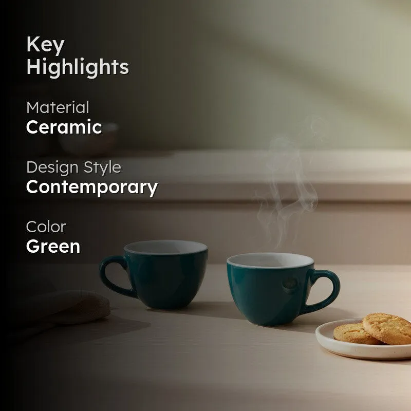 Aura Ceramic Tea Cup (80 mL Each) - Set Of Two media 2