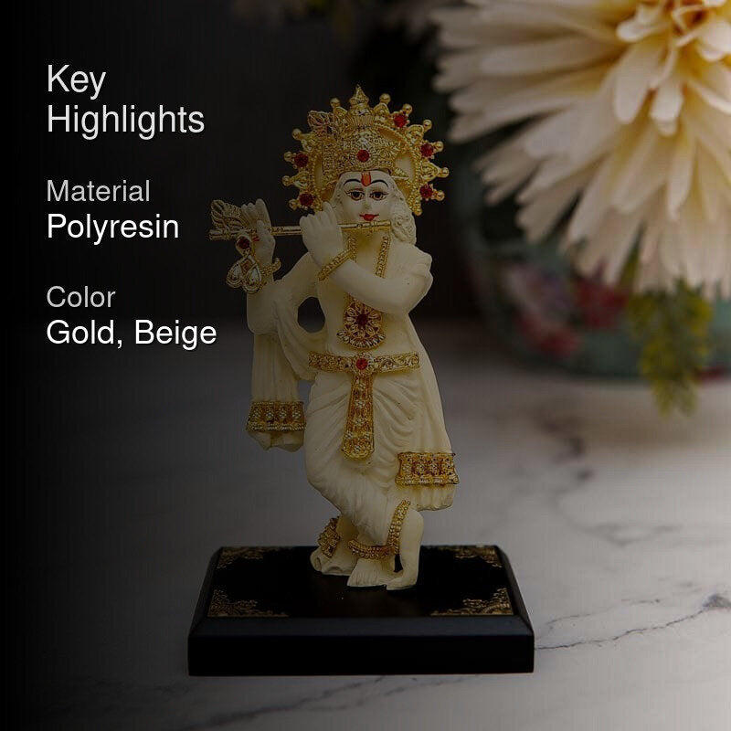 Standing Krishna Murti - Beige media 2
