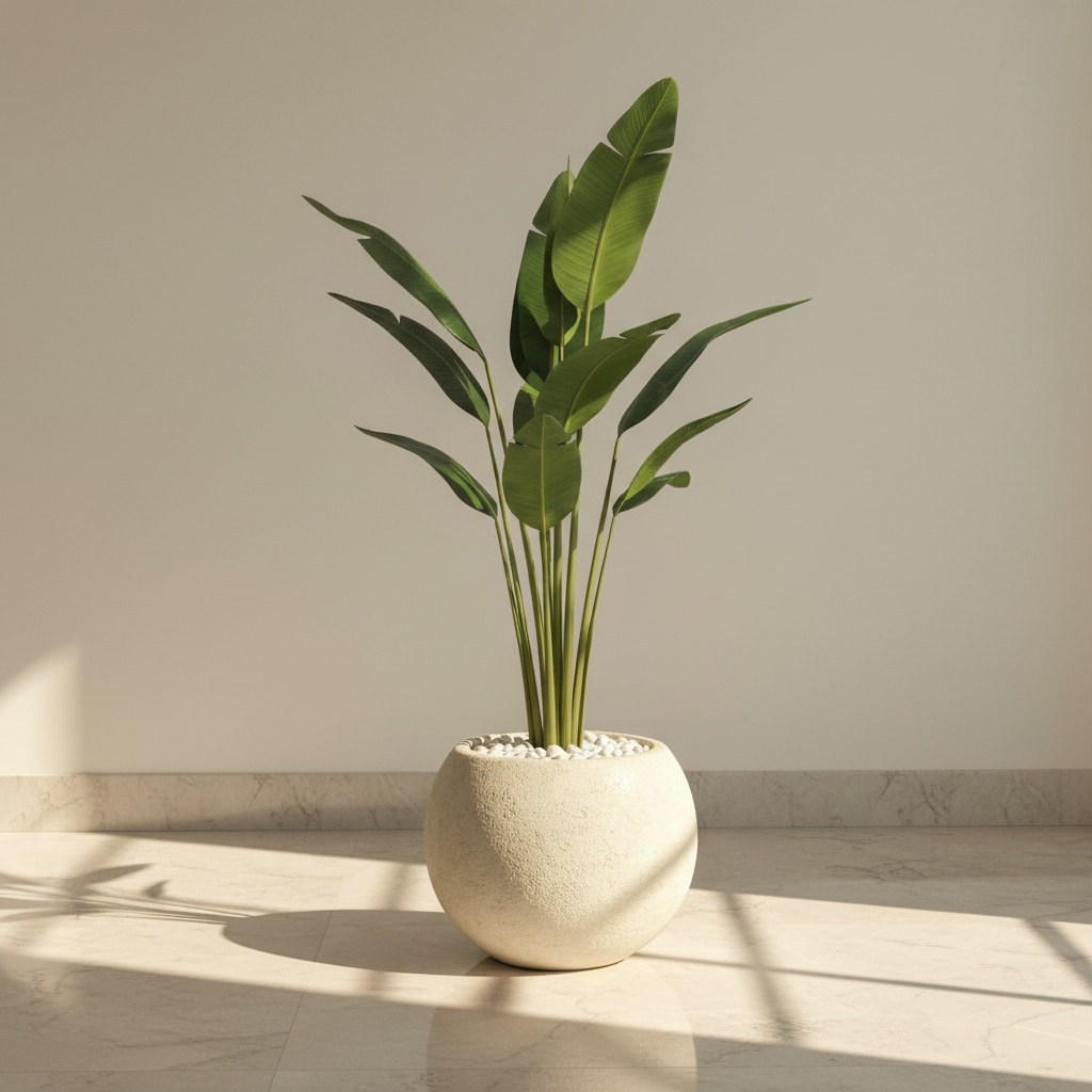 3.6 ft EverFresh Banana Plant With Black Fiber Pot - 3.94 Feet