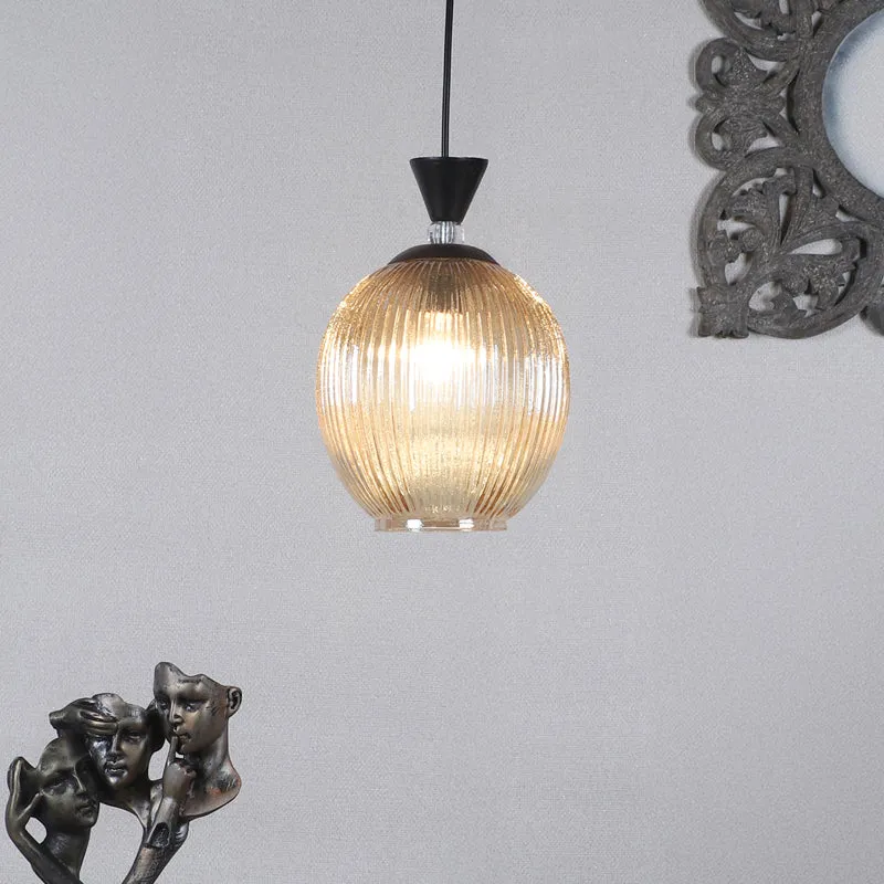 Glaisra Glass & Iron Ceiling Lamp media 2