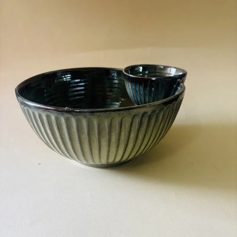 Olive Single Dip Ceramic Serving Bowl media 5