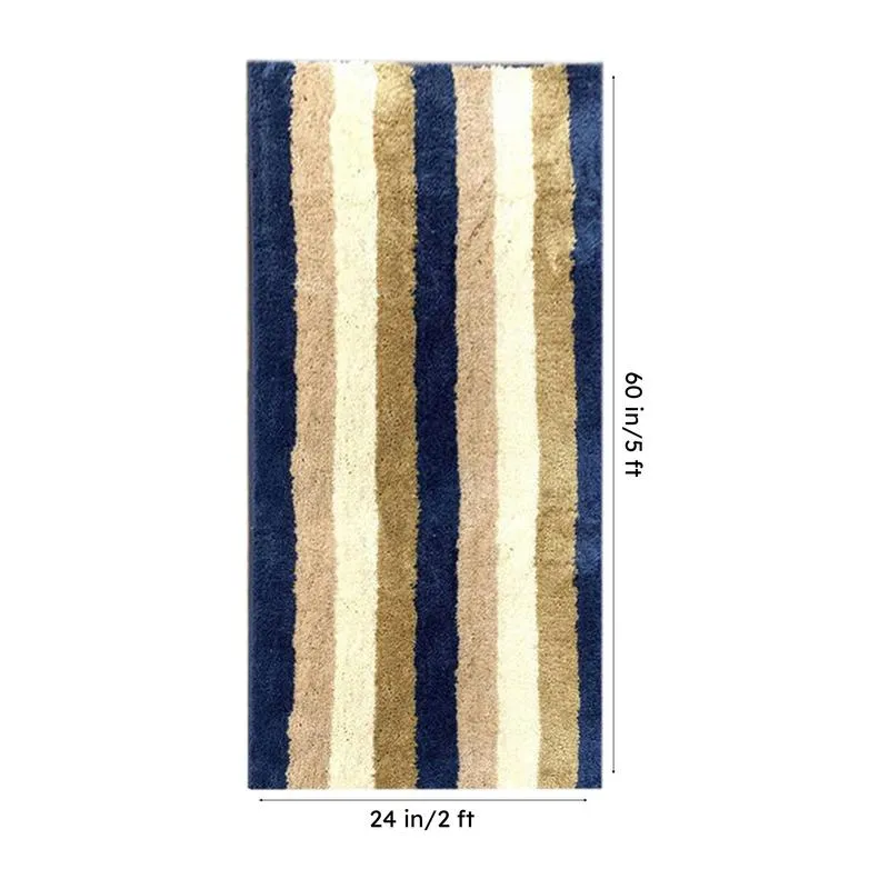 Jericho Luxe Micro Fiber Runner Rug - Blue, Beige media 8