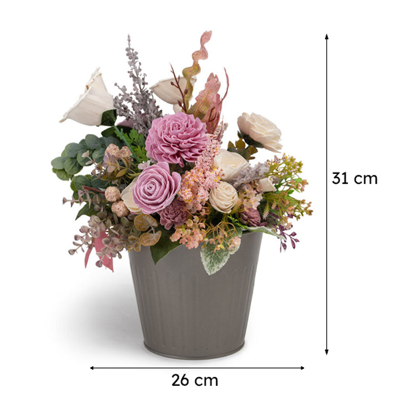 Epto Solawood Floral Bunch In Metal Pot media 7
