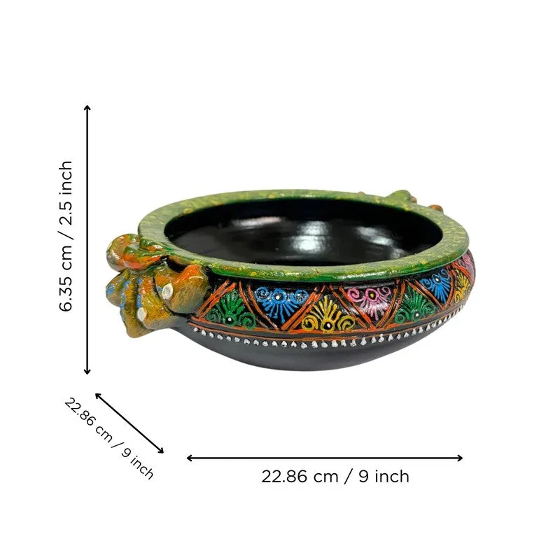 Green Floral Resin Urli media 5