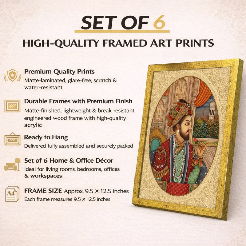 Imperial Portraits Paper Wall Painting With Frame - Set Of Six media 9