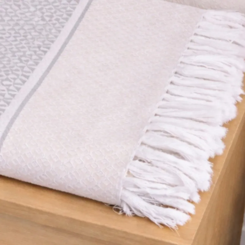 MosacStrip Cotton Hand & Bath Towel (Grey) - Set of Two media 6
