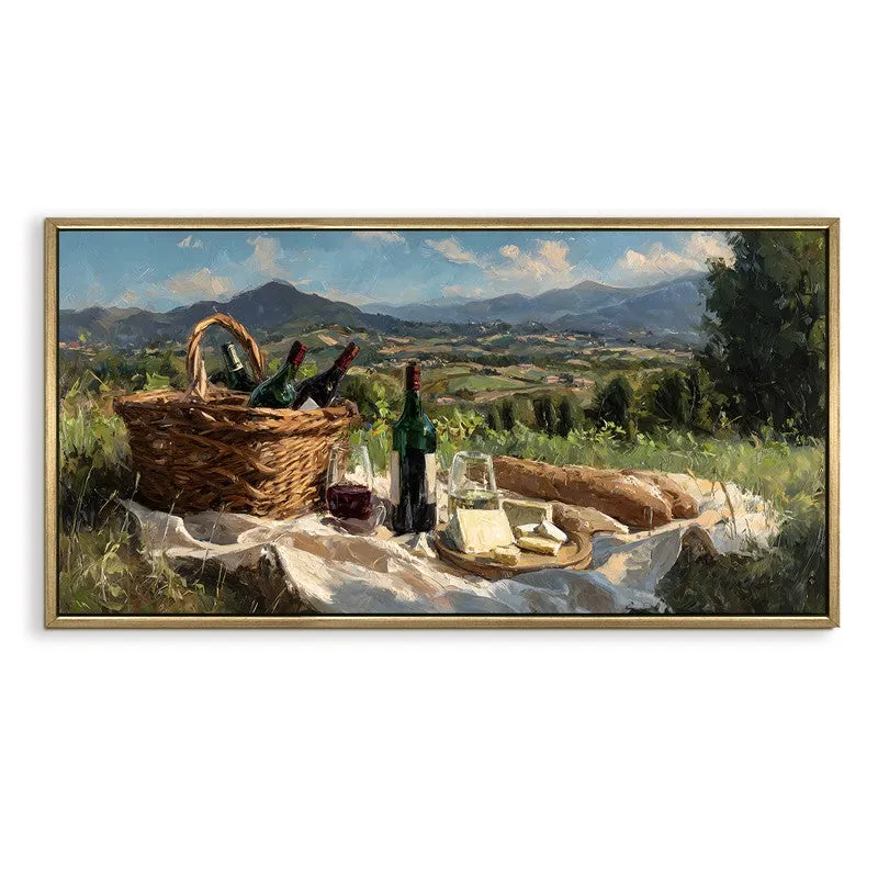 Field Picnic Canvas Wall Painting With Frame media 3