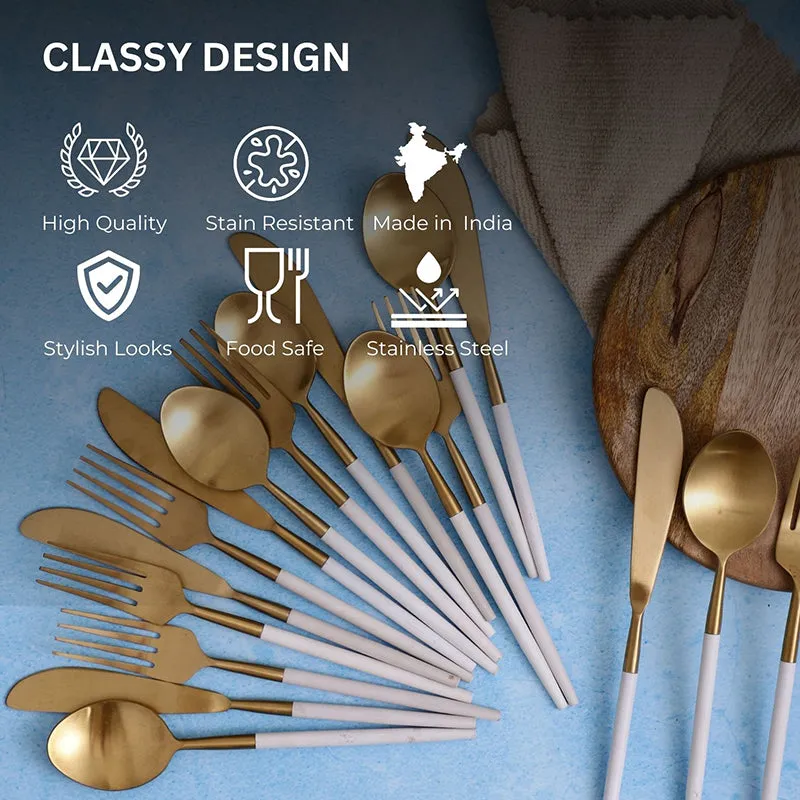 Stirling Spoon Set (Gold & White) - Set Of Six media 7