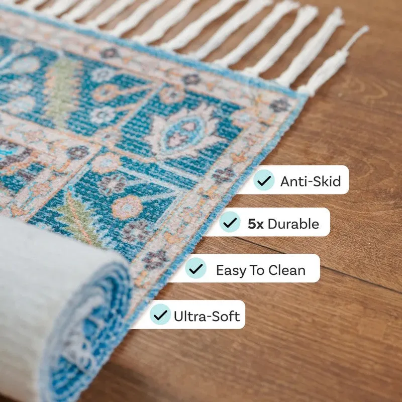 Aqua Garden Cotton Runner Rug media 8