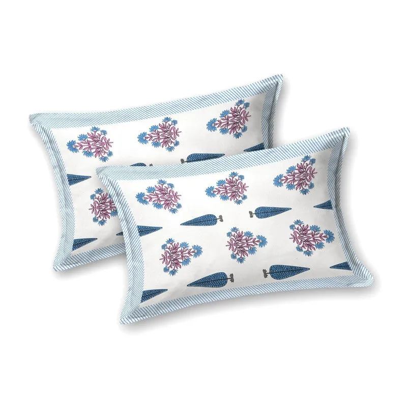 Desia Cotton Bedsheet (White,Pink) - 240 TC media 4