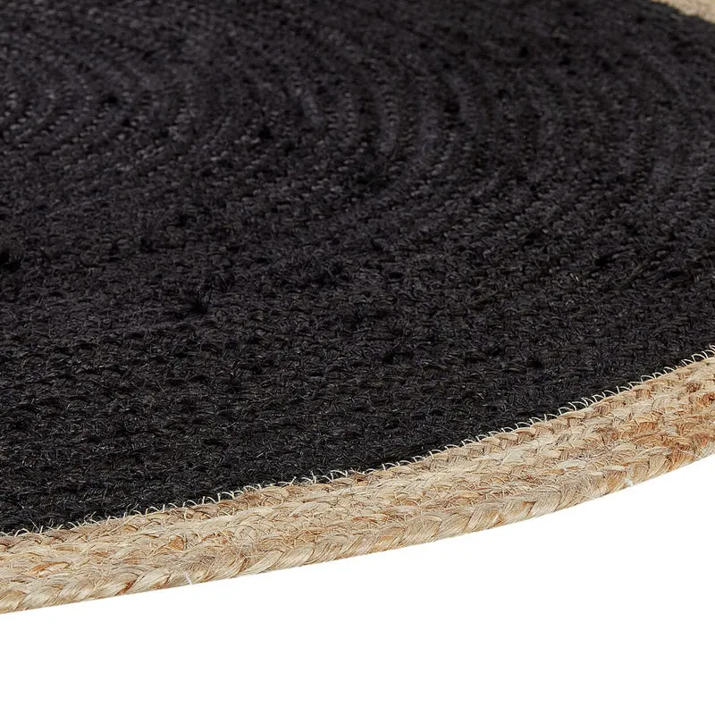 Knot Rustica Braided Jute Area Rug - Black media 5