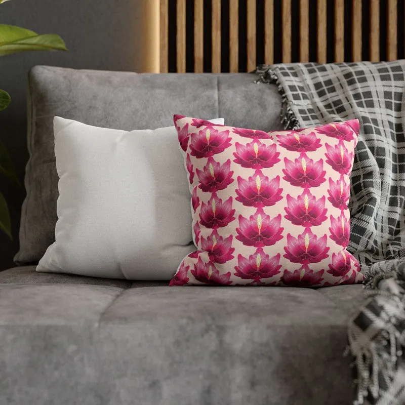 Lotus Bloom Taffeta Silk Cushion Cover media 4