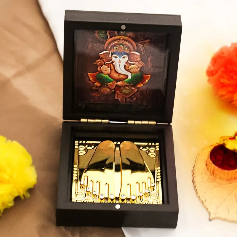Lord Ganesh Divine Brass Paduka media 4