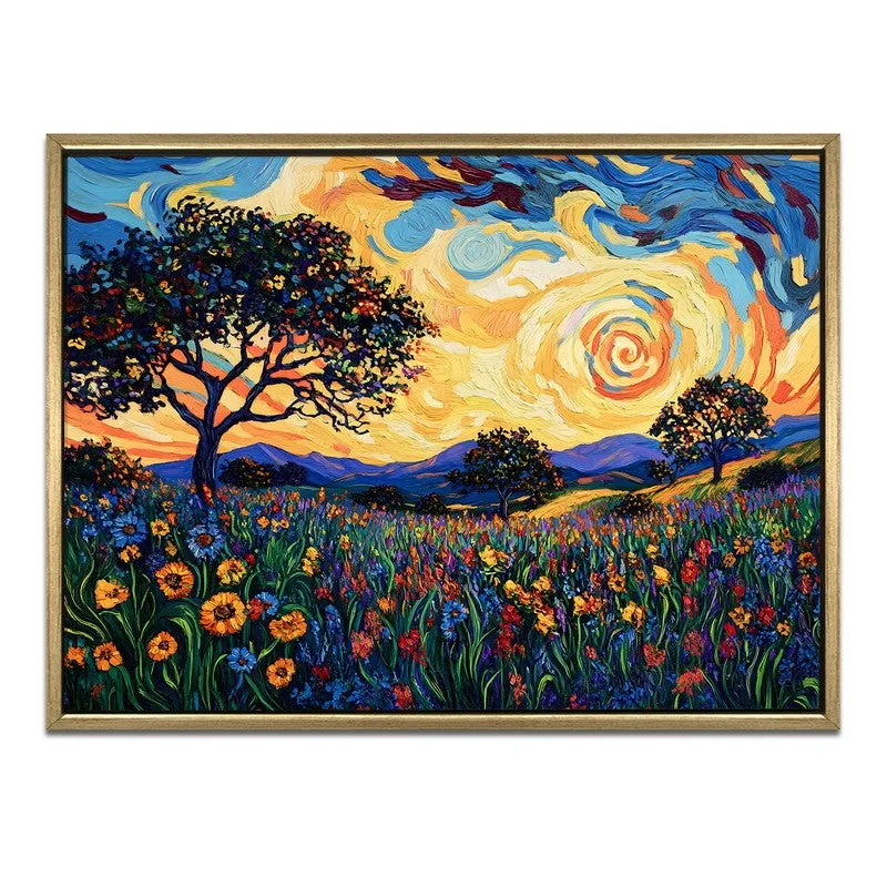 Sunfire Landscape Canvas Wall Painting With Frame media 3