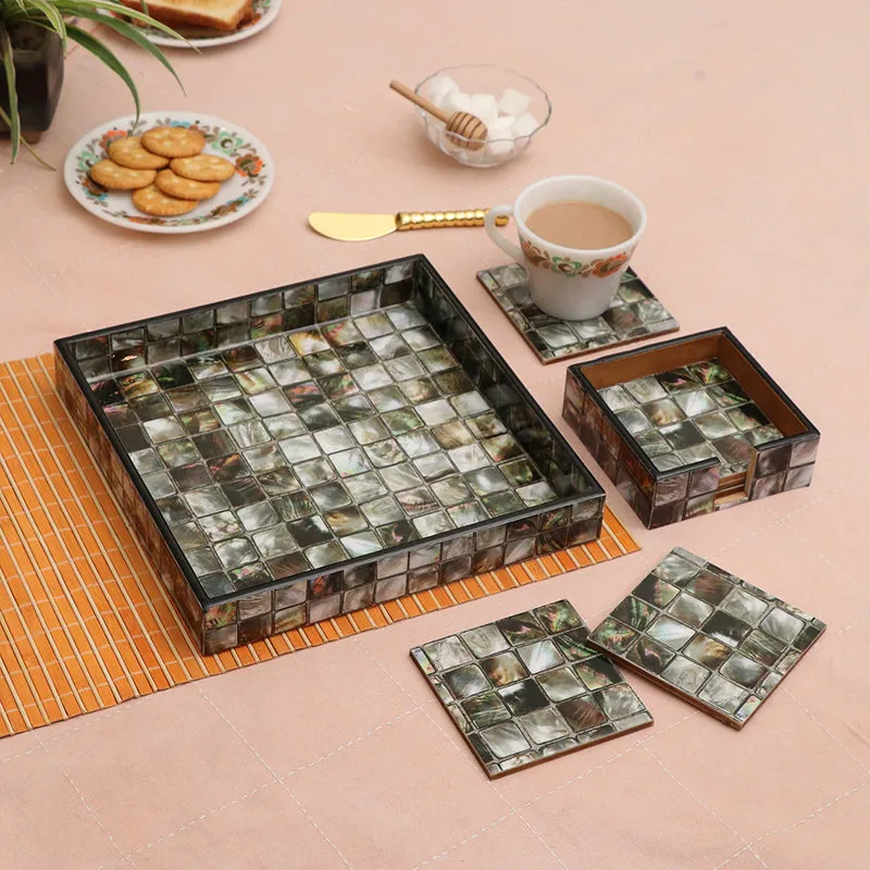 Check Charms Serving Platter - Eight Piece Set media 1
