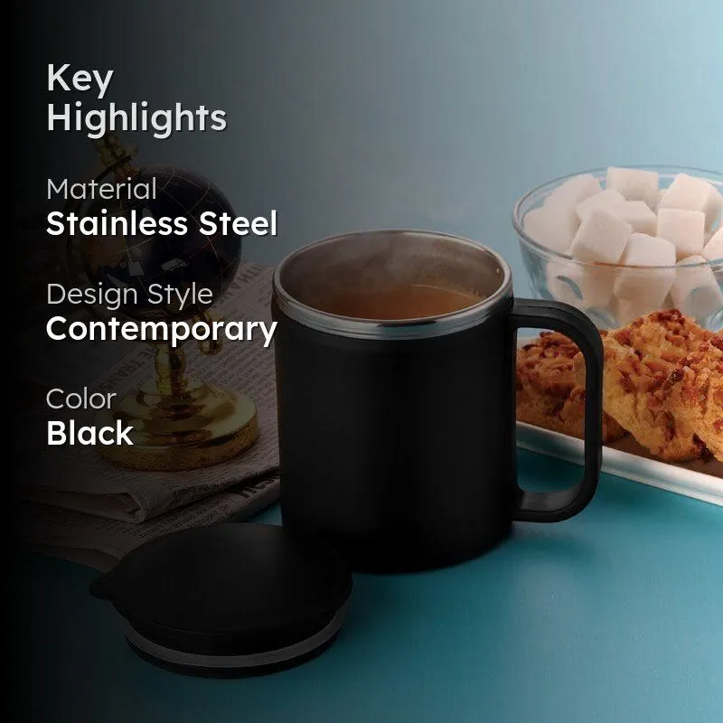 Festa Stainless Steel Coffee Mug (180 mL Each/Black) - Set of Two media 2