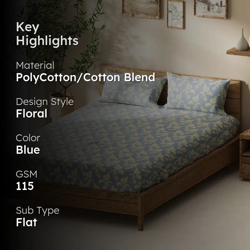 Lorven Fitted Bedsheet (Blue) - 115 GSM media 2