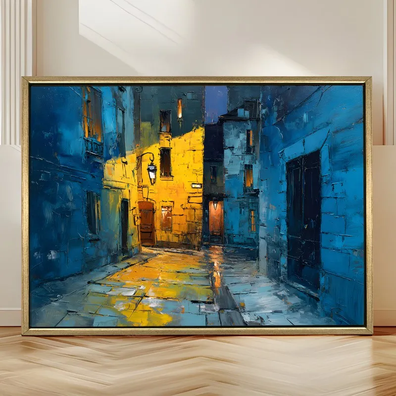 Painterly Avenue Canvas Wall Painting With Frame media 4