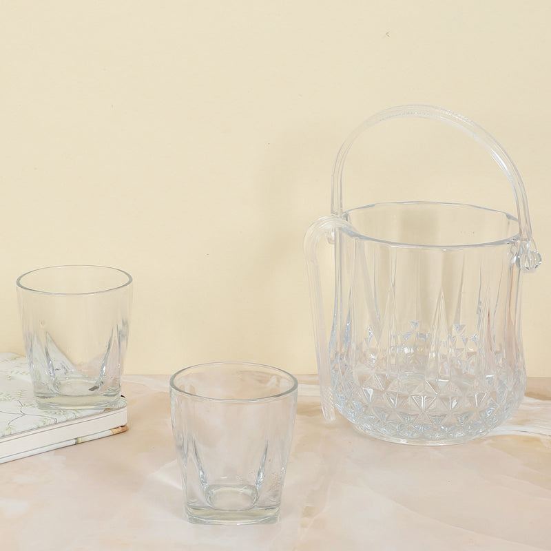 Nesta 1000 ML Ice Bucket With 180 ML Glass And Tong - Four Piece Set media 3