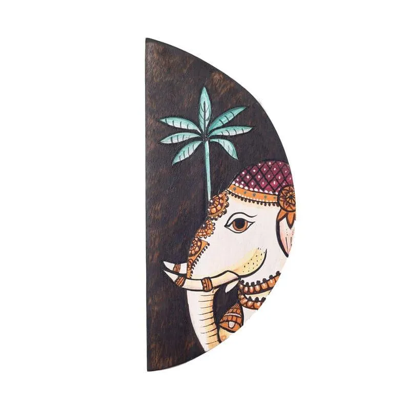 Pichhwai Elephant Wooden Wall Accent - Set Of Two media 5
