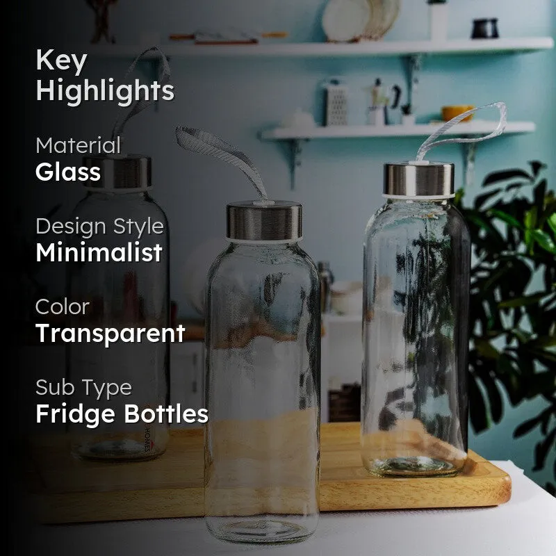 Clear Drop Glass Bottle (450 mL Each) - Set Of Three media 2