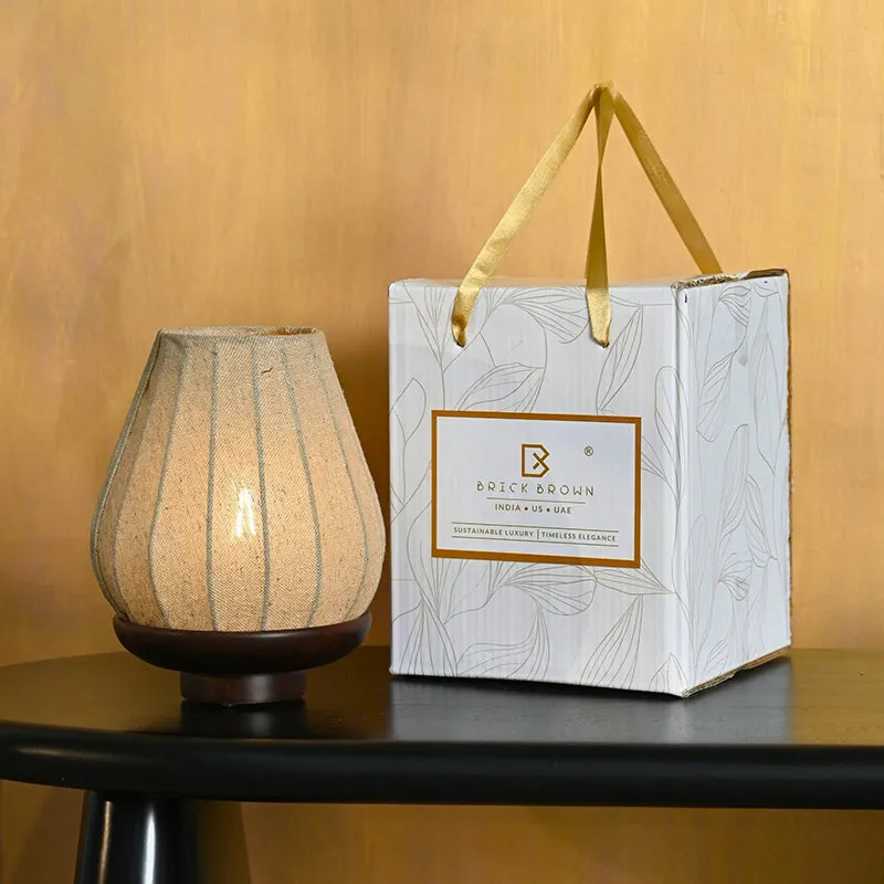 Arkaya Wooden Table Lamp - Brown,Beige media 7