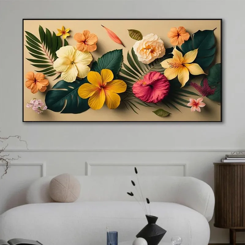 Tropical Bloom Canvas Wall Painting With Frame media 3