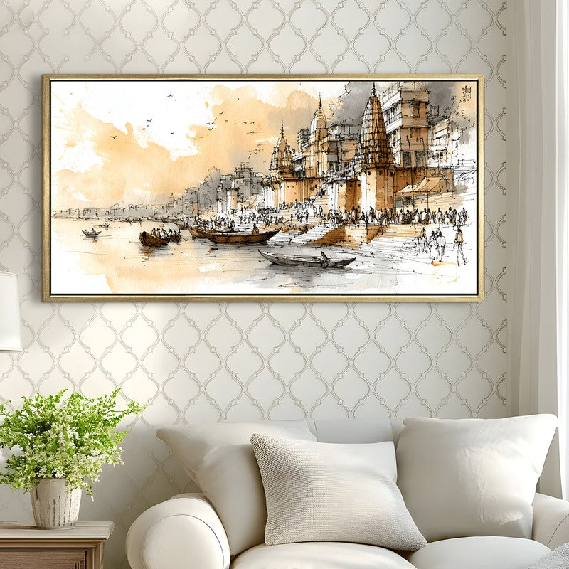 Peach Hour in Banaras Wall Art