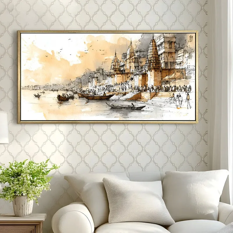 Peach Hour in Banaras Wall Art media 1