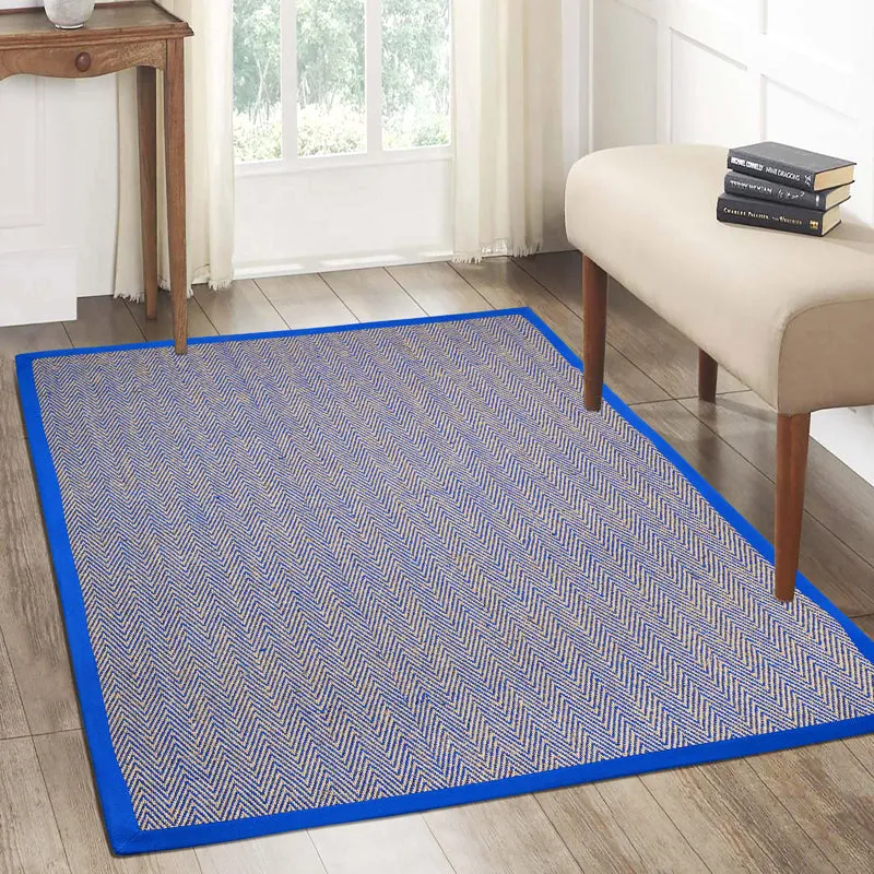 Saral Home ChevronTread Anti-Slip Jute Cotton Area Rug - Blue media 3