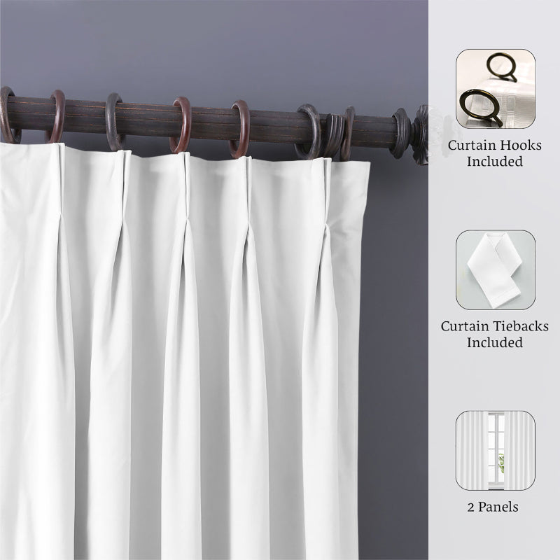 Imora Double Pinch Pleat Short Width Curtain - White media 5