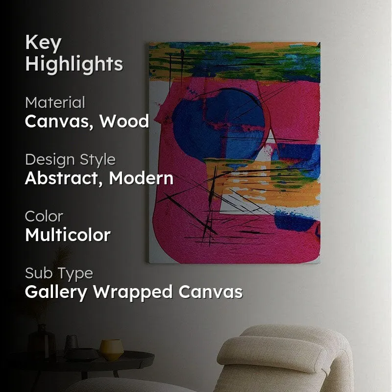 Multi-hued Contemporary Canvas Painting - Gallery Wrap media 2