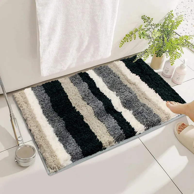 Luxe Stripes Bath Mat - Grey media 1