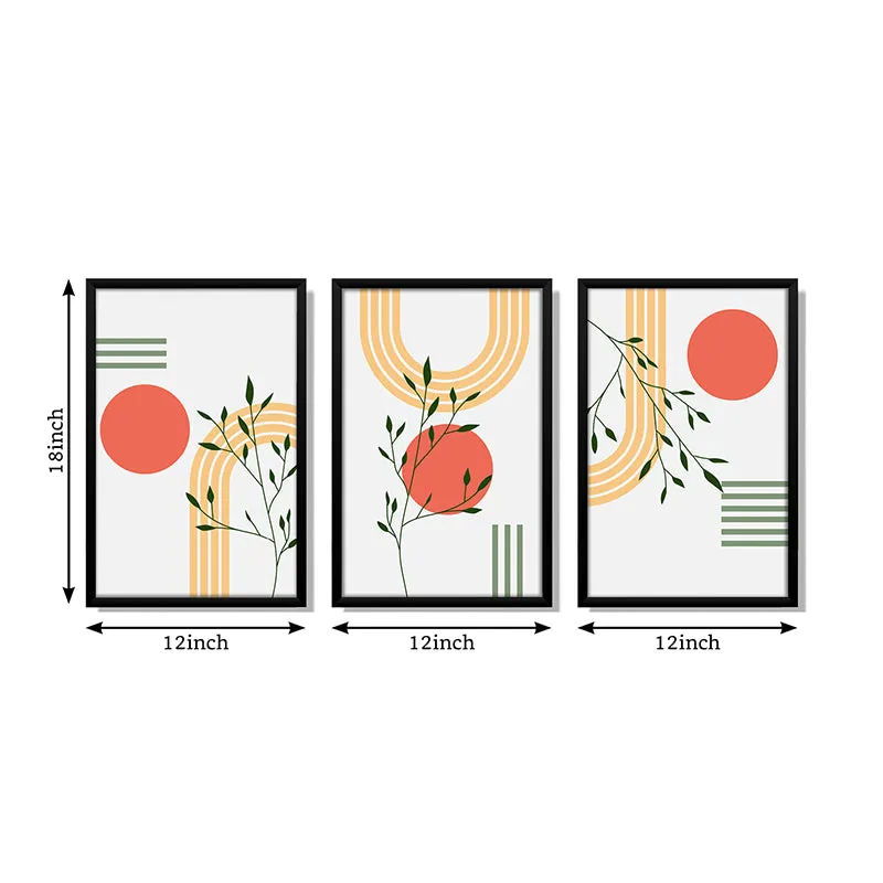 Tangerine Arc Wall Art With Frame - Set Of Three media 7
