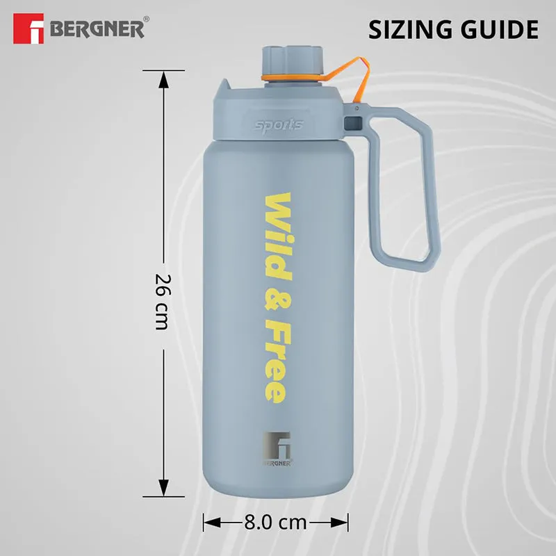 Bergner Thermolux Double Walled Hot & Cold Flask (Grey) - 1000 mL media 8