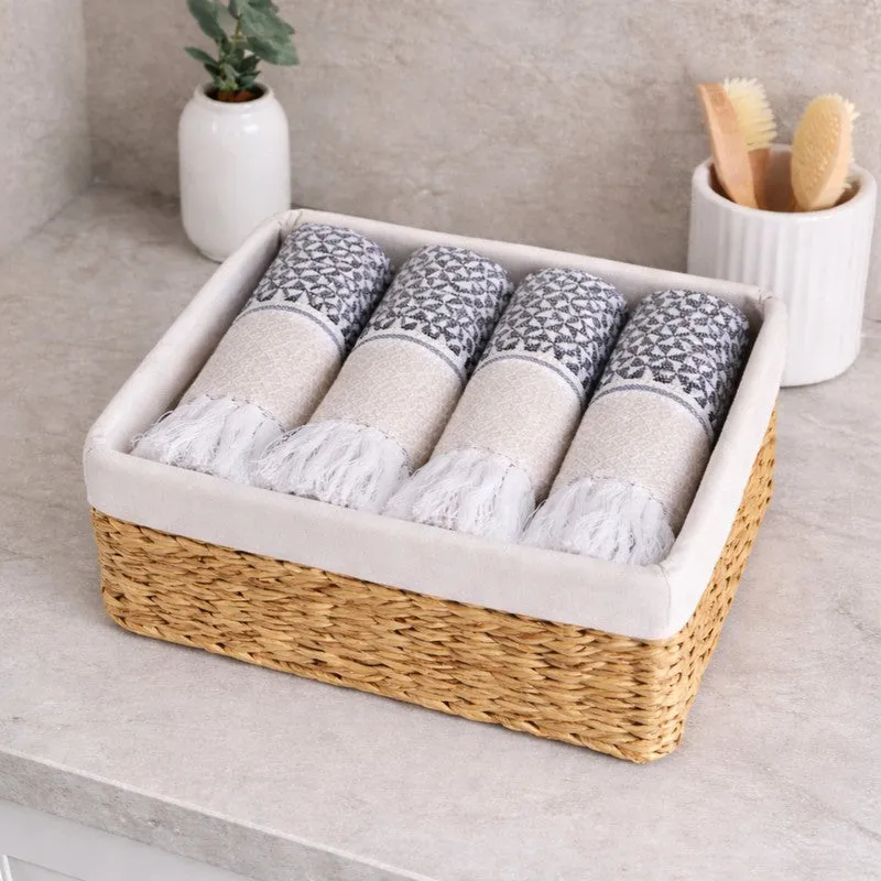 MosacStrip Cotton Hand Towel (Navy) - Set Of Four media 1
