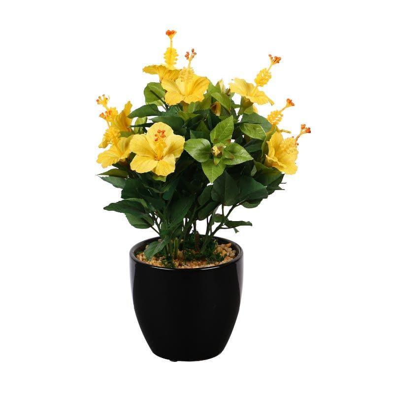 Faux Mini Hibiscus Bonsai In Ceramic Pot (31 cms) - Yellow media 3