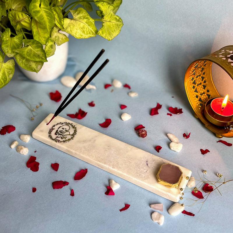 Guru ji Incense Holder Rose Quatrz Plating - Pink