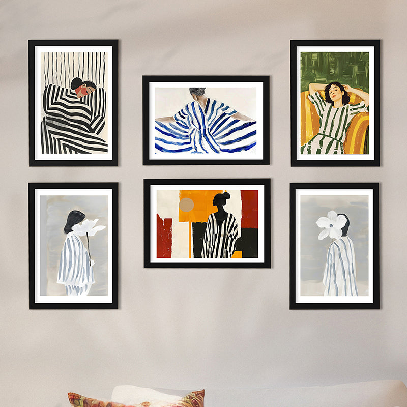 Elegance Of Stripes Wall Art - Set Of Six media 4