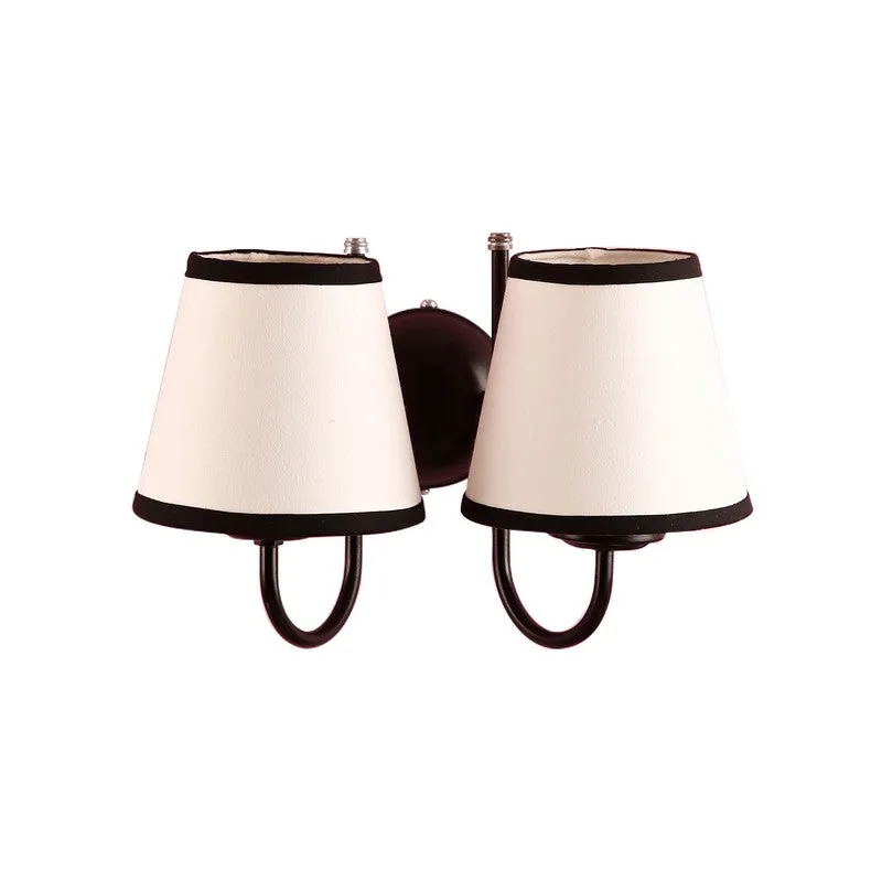 OrbitShade Contrast Trim Twin Cotton Wall Lamp - Ivory media 5