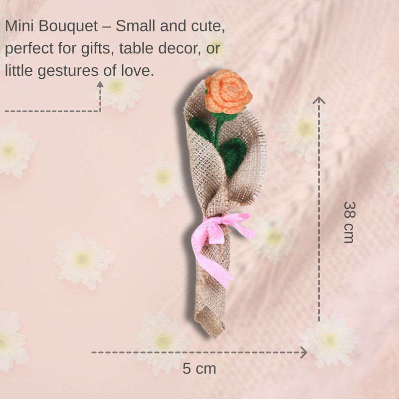 Crochet Handmade Rose Bouquet -  Peach media 10